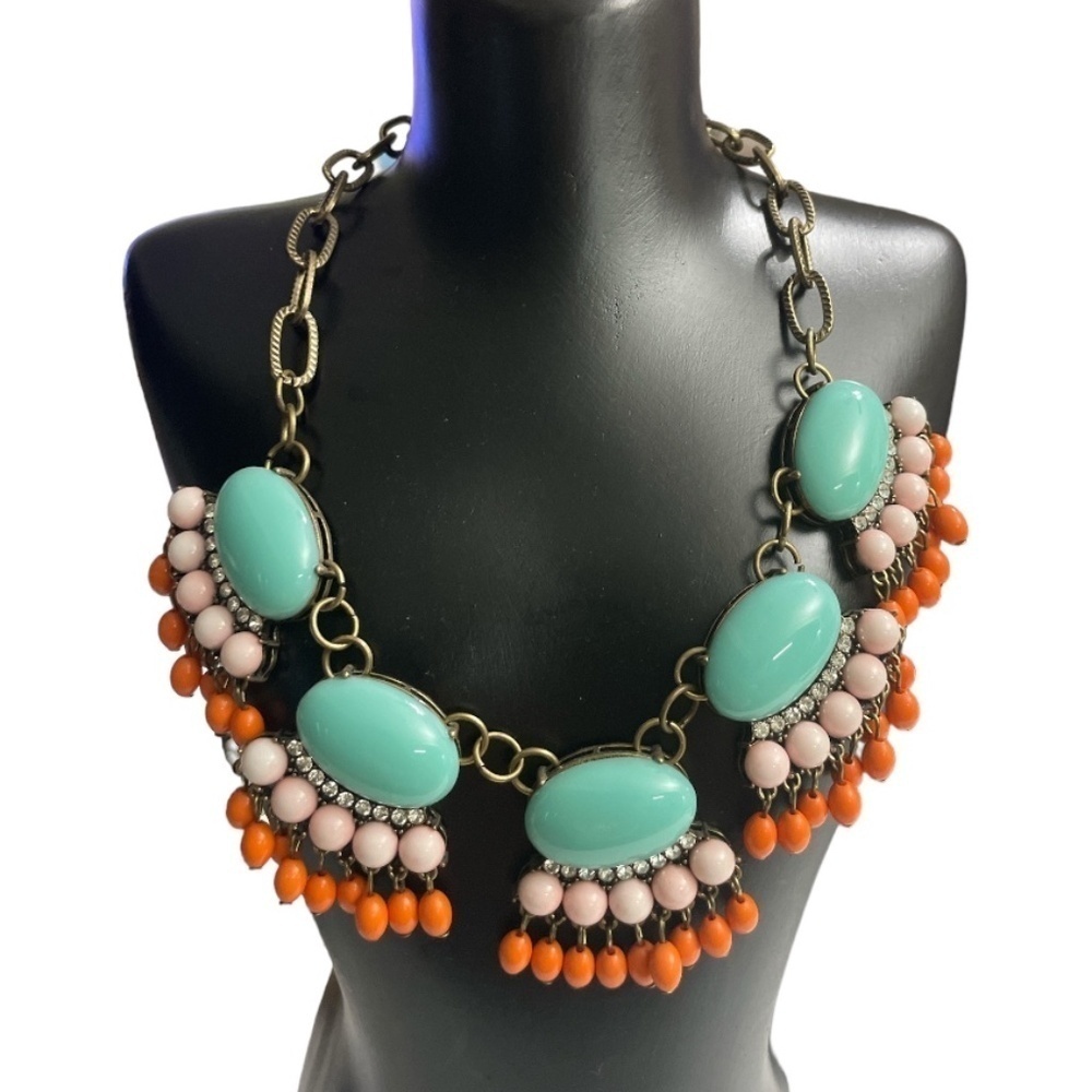 Vintage JCrew Orange And Turquoise Choker 29$